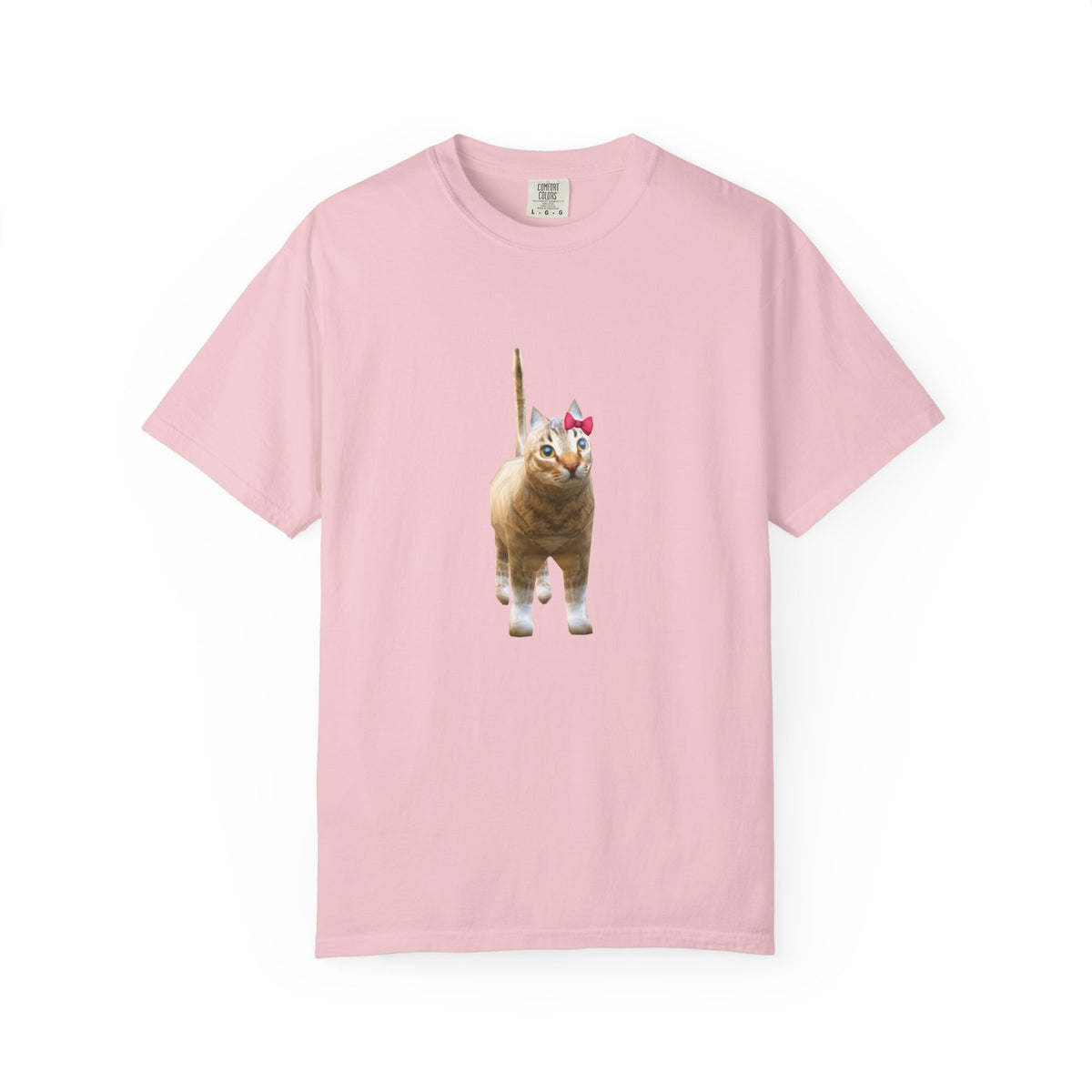 Low Poly Cat T-Shirt (With Bow)