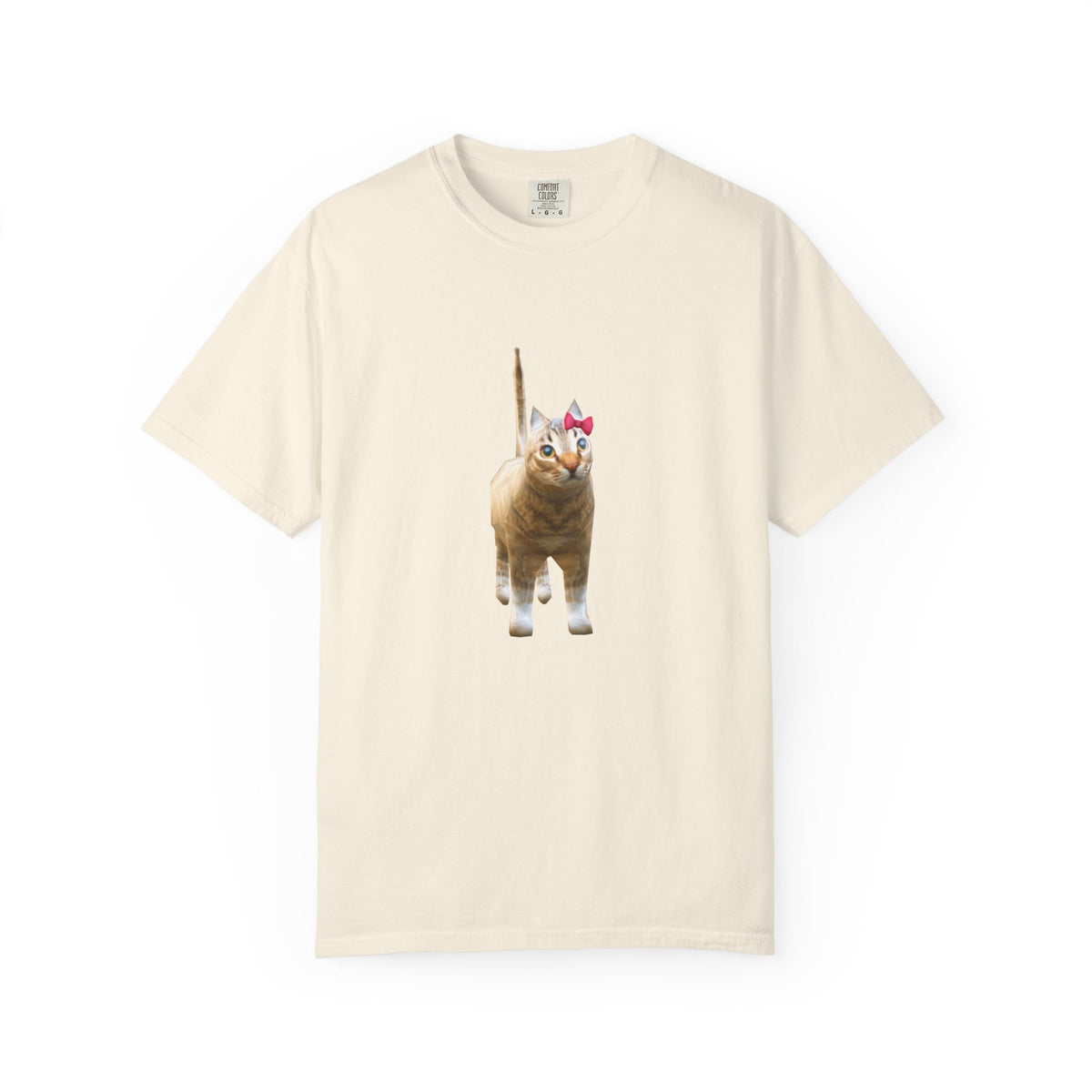 Low Poly Cat T-Shirt (With Bow)
