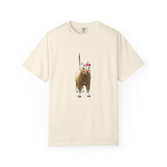 Low Poly Cat T-Shirt (With Bow)